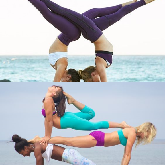 3-Person Yoga Pose: Bond, Build Strength, & Laugh Together! - MaazFitness